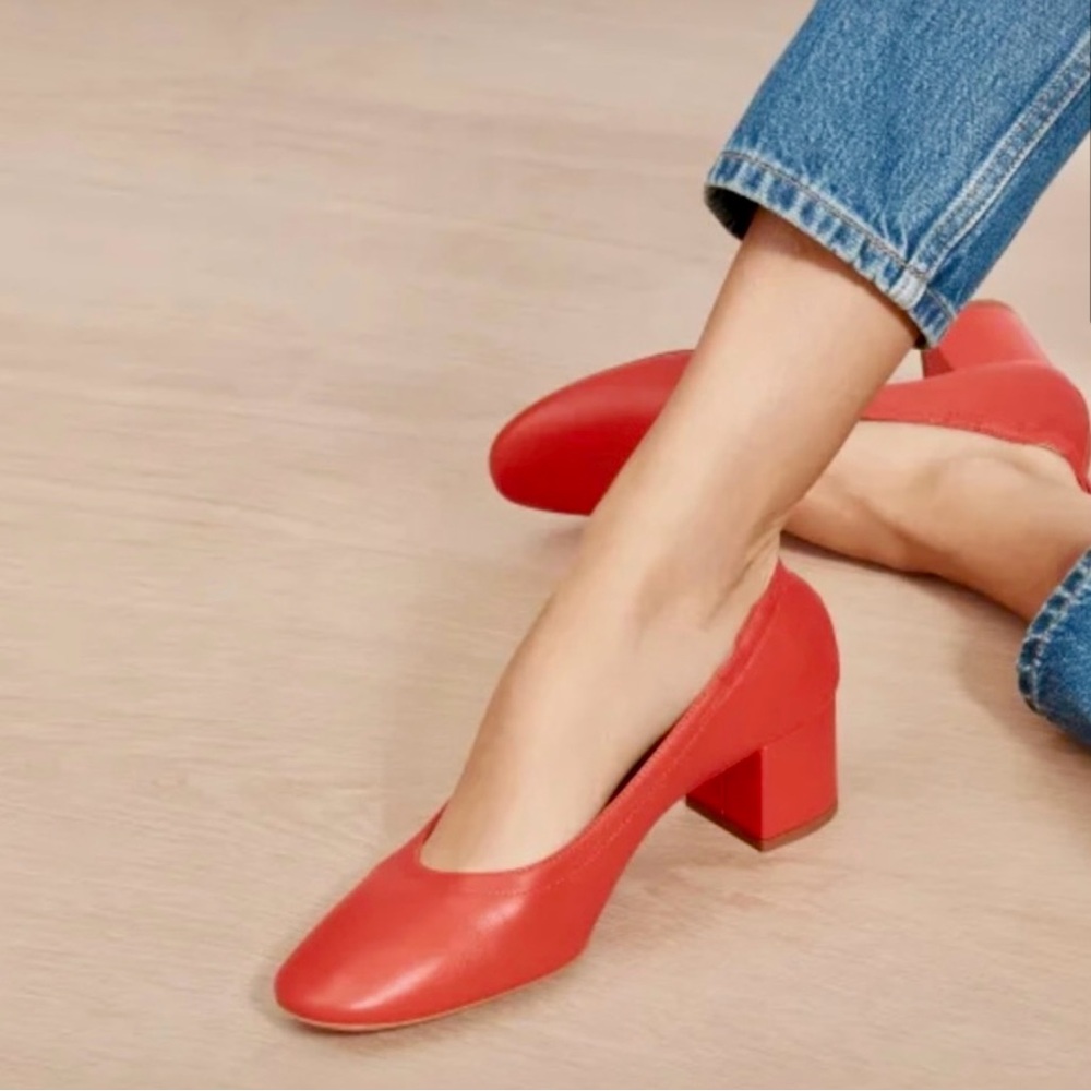 Everlane Italian Leather The Day Heel Red 8.5
